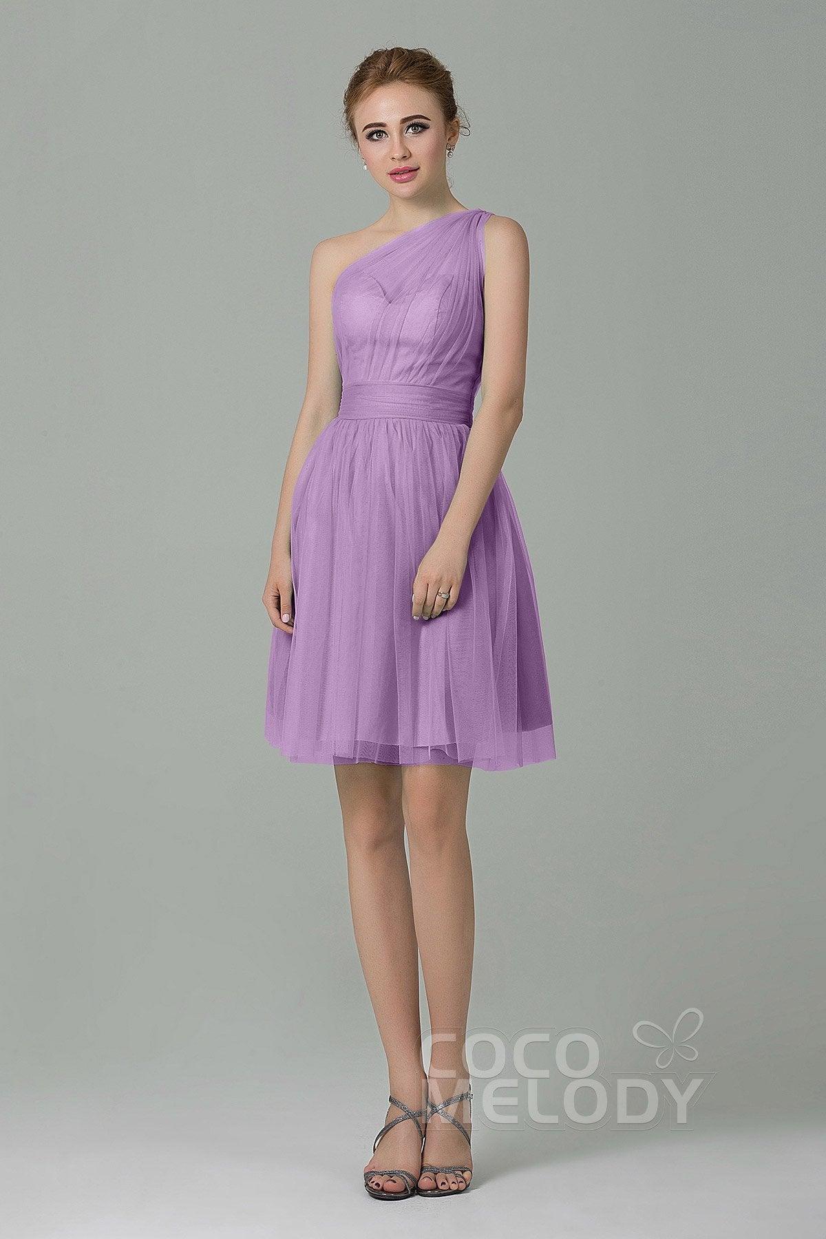 A-Line Short-Mini Tulle Bridesmaid Dress LOZM1503F - COCOMELODY