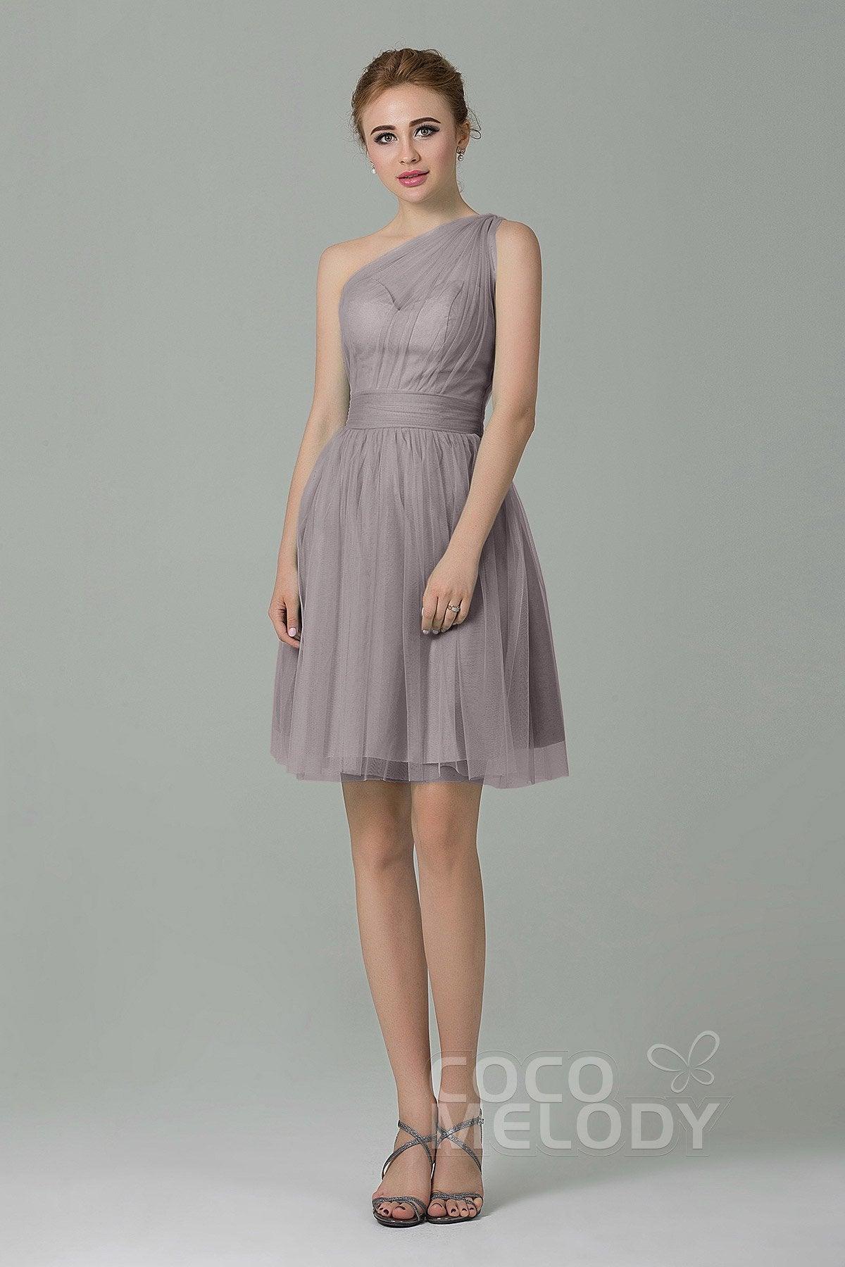 A-Line Short-Mini Tulle Bridesmaid Dress LOZM1503F - COCOMELODY