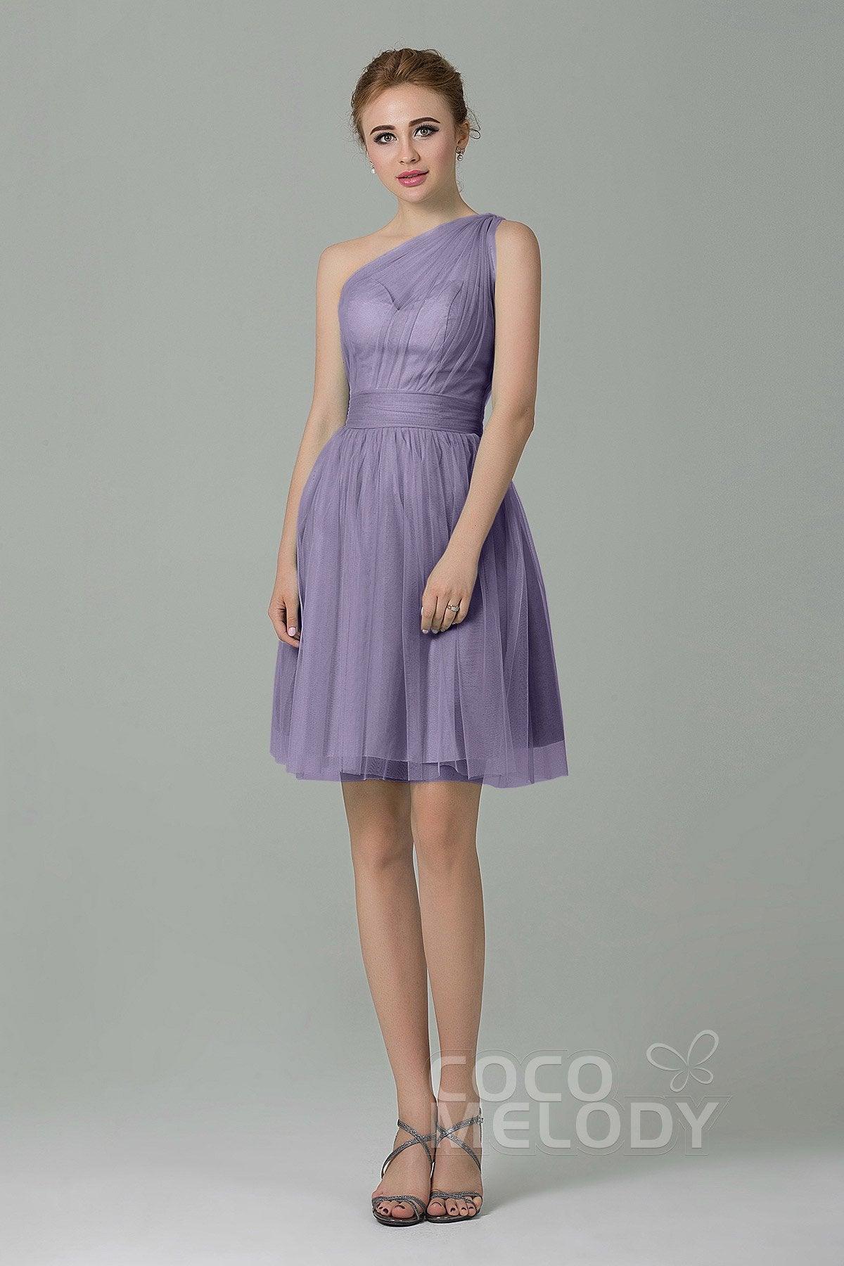A-Line Short-Mini Tulle Bridesmaid Dress LOZM1503F - COCOMELODY
