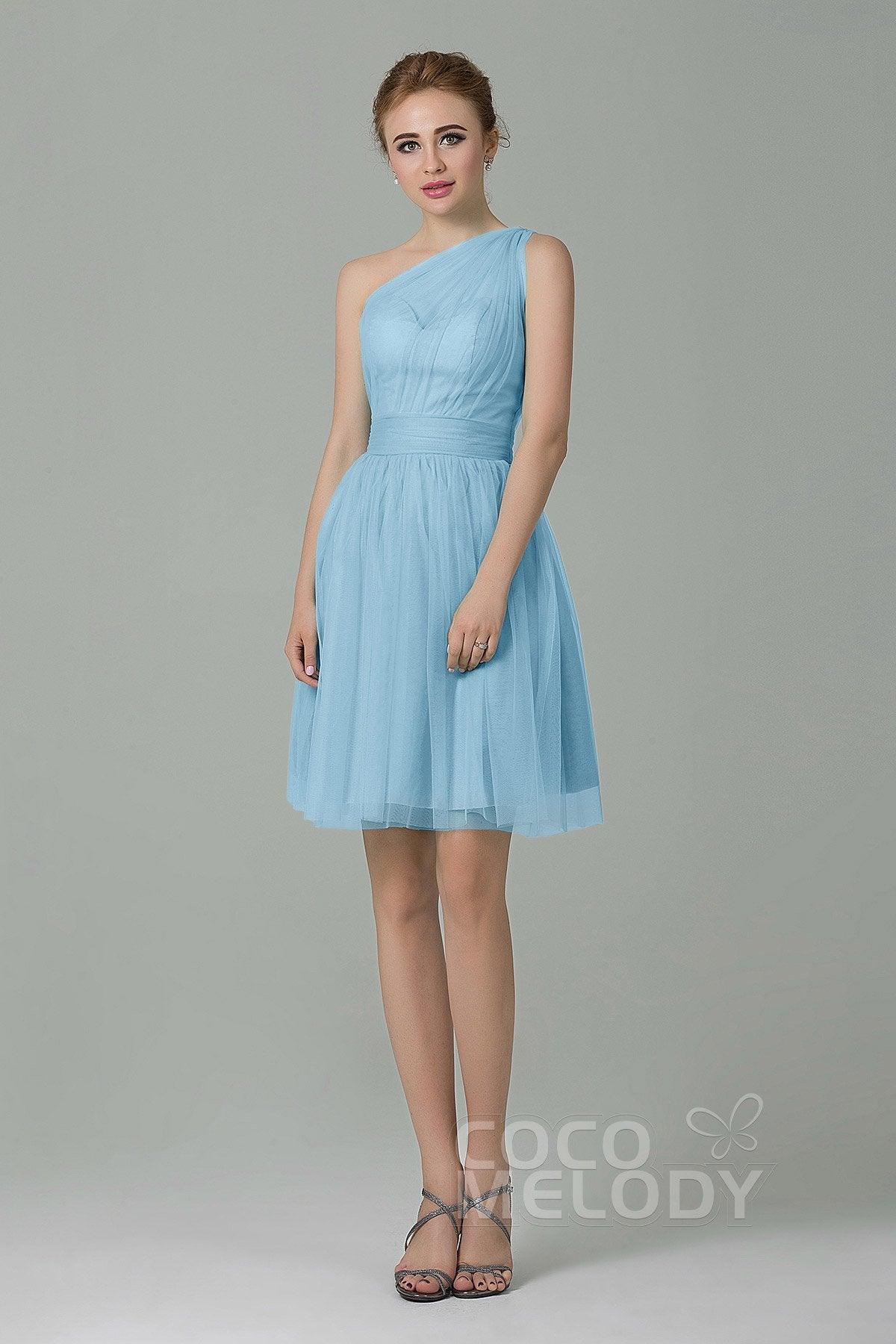 A-Line Short-Mini Tulle Bridesmaid Dress LOZM1503F - COCOMELODY