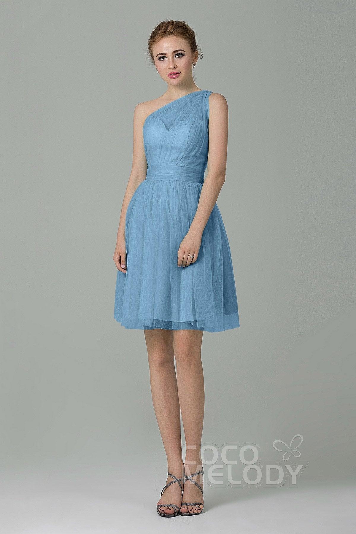 A-Line Short-Mini Tulle Bridesmaid Dress LOZM1503F - COCOMELODY