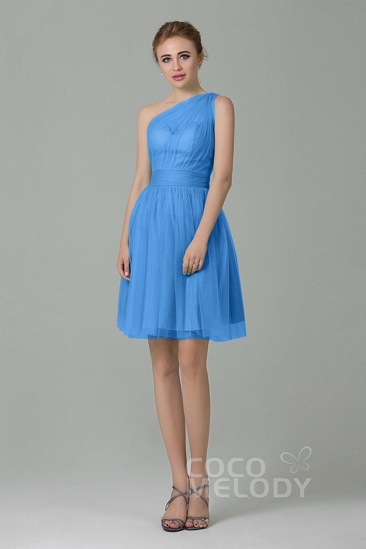 A-Line Short-Mini Tulle Bridesmaid Dress LOZM1503F - COCOMELODY