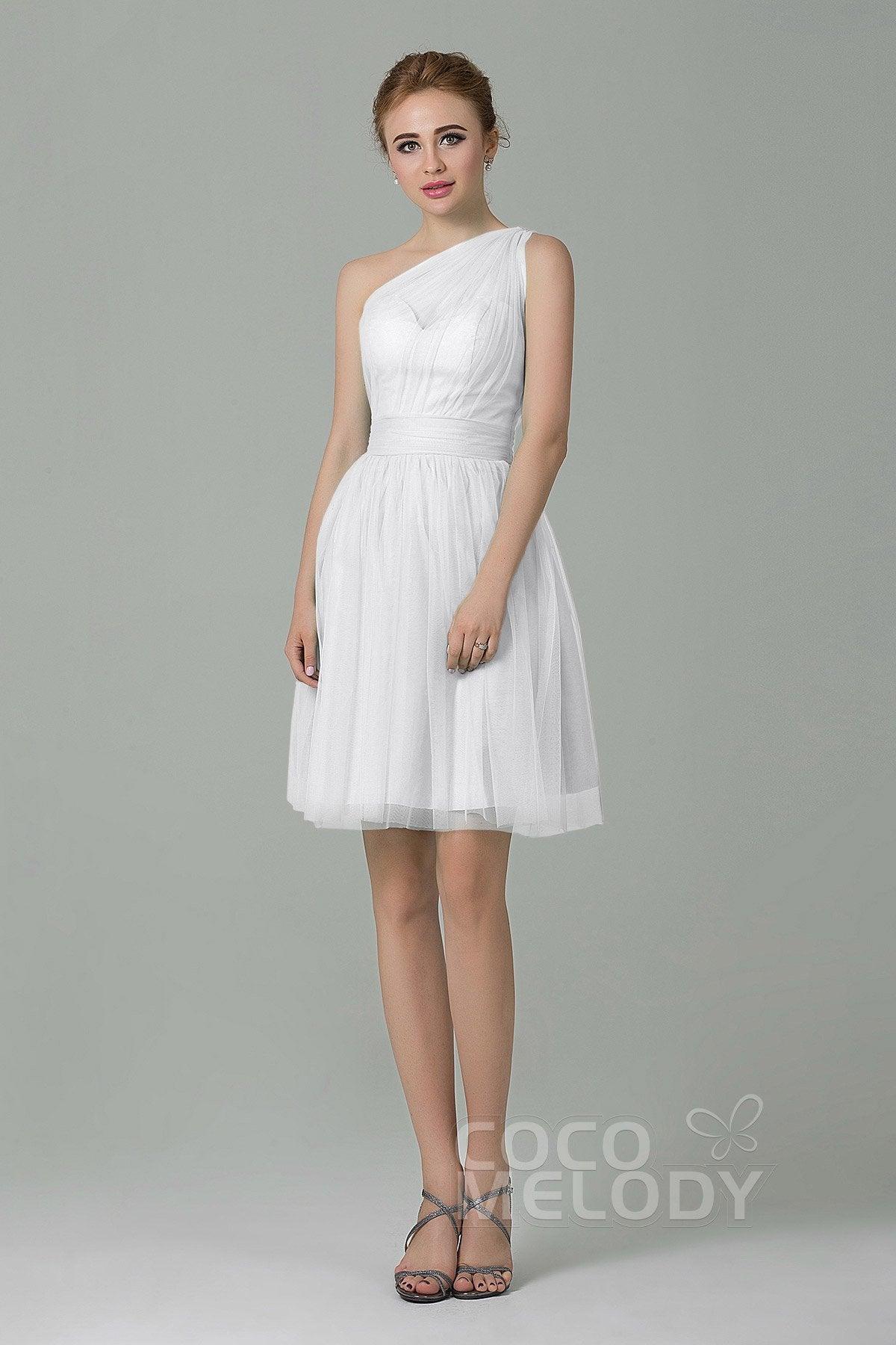 A-Line Short-Mini Tulle Bridesmaid Dress LOZM1503F - COCOMELODY