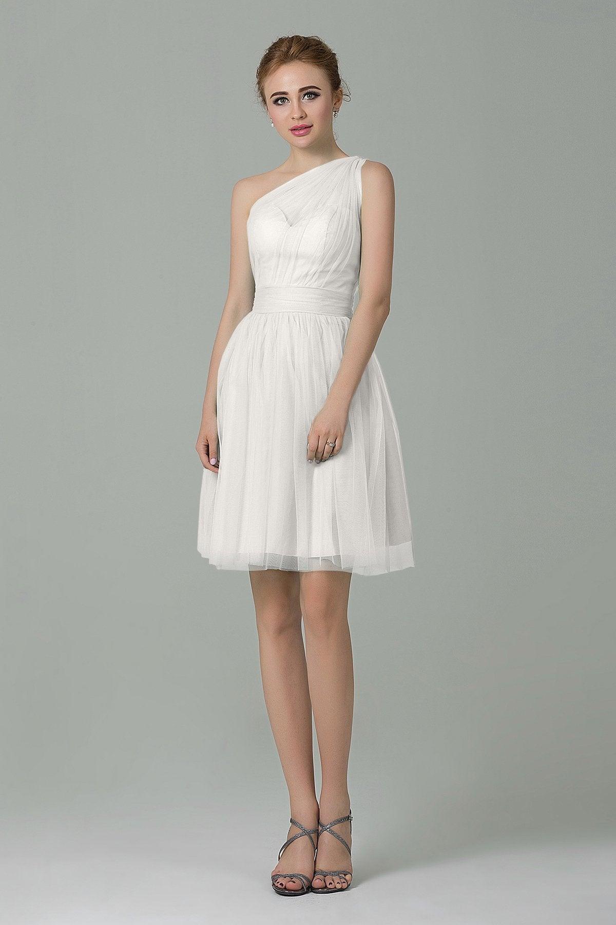 A-Line Short-Mini Tulle Bridesmaid Dress LOZM1503F - COCOMELODY
