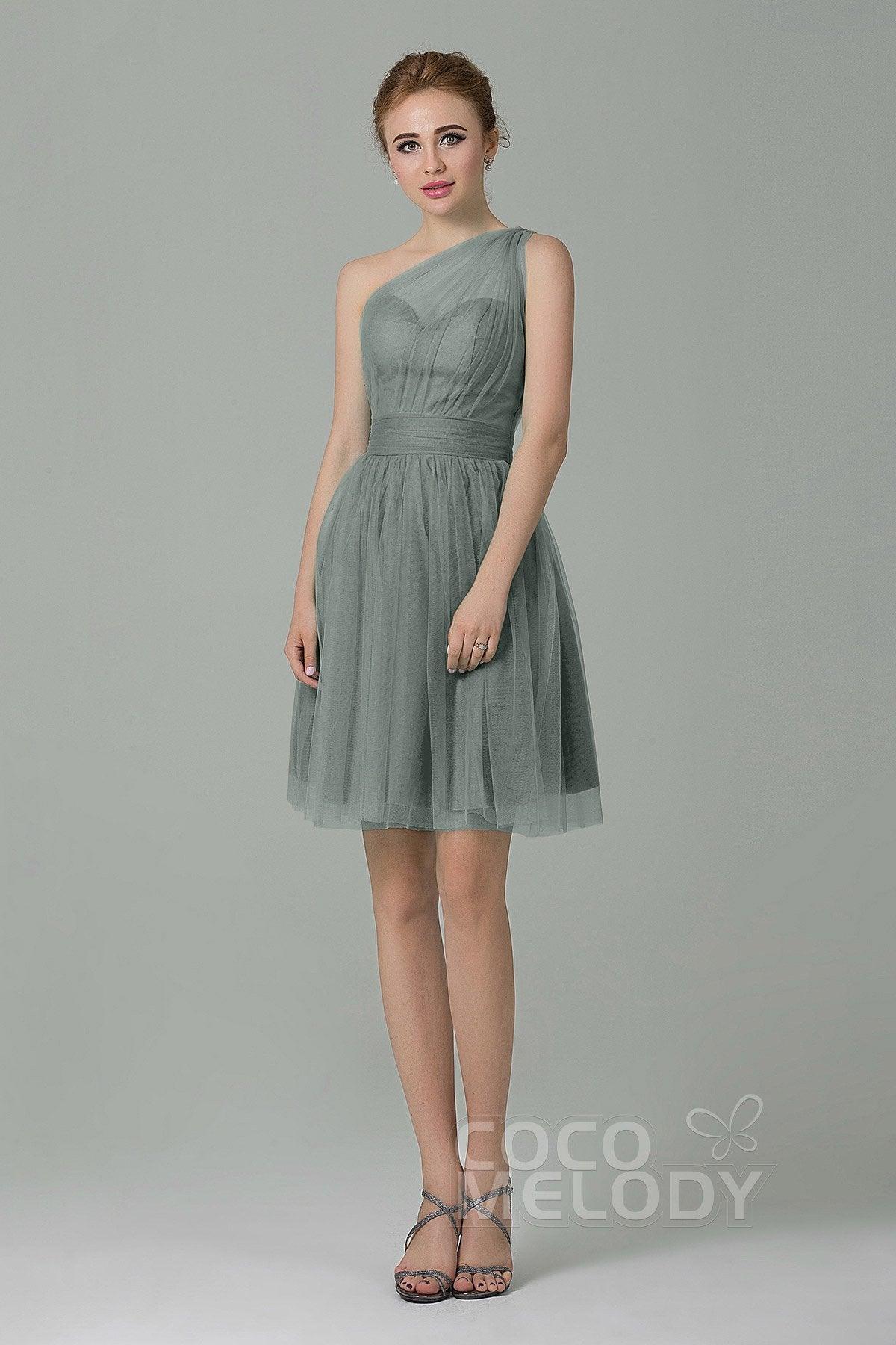 A-Line Short-Mini Tulle Bridesmaid Dress LOZM1503F - COCOMELODY