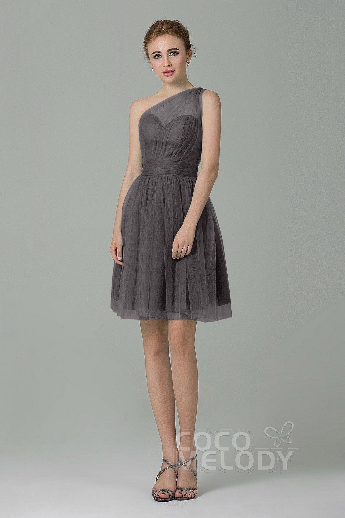 A-Line Short-Mini Tulle Bridesmaid Dress LOZM1503F - COCOMELODY