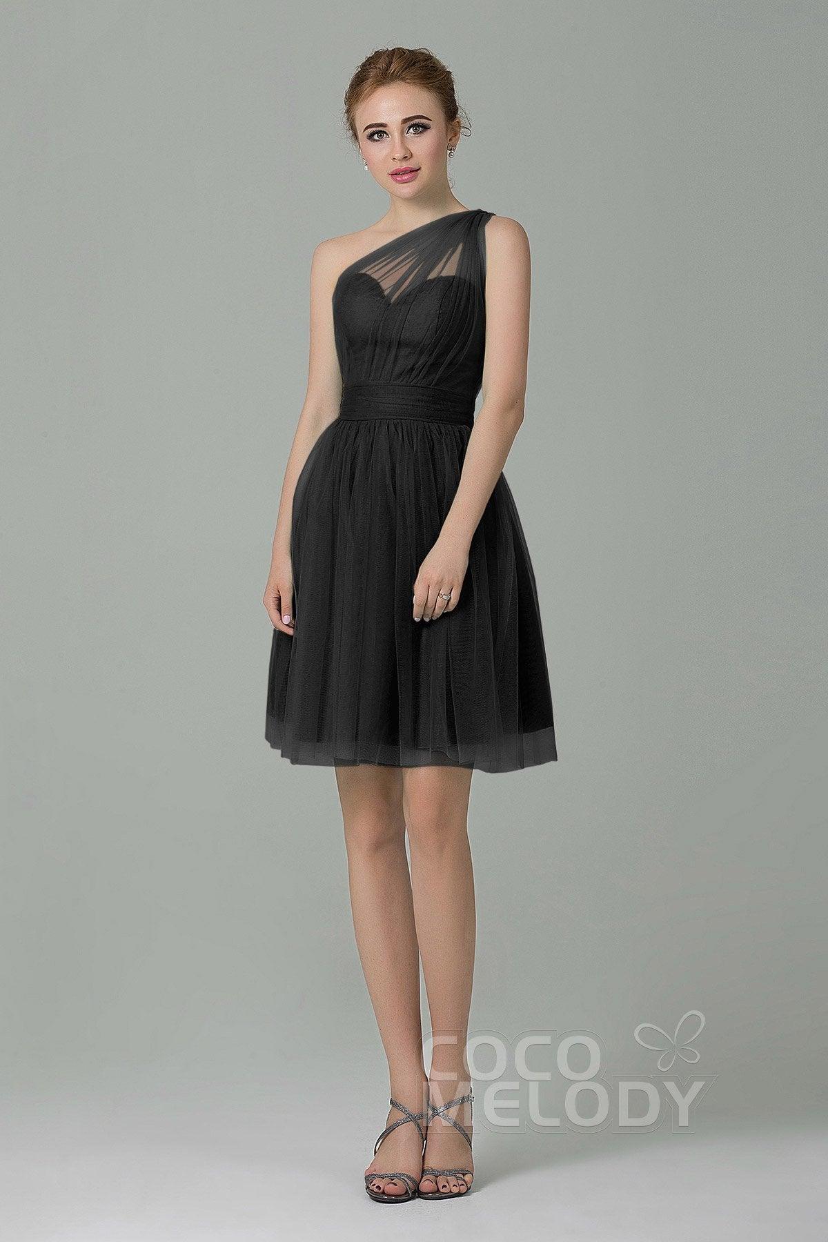 A-Line Short-Mini Tulle Bridesmaid Dress LOZM1503F - COCOMELODY