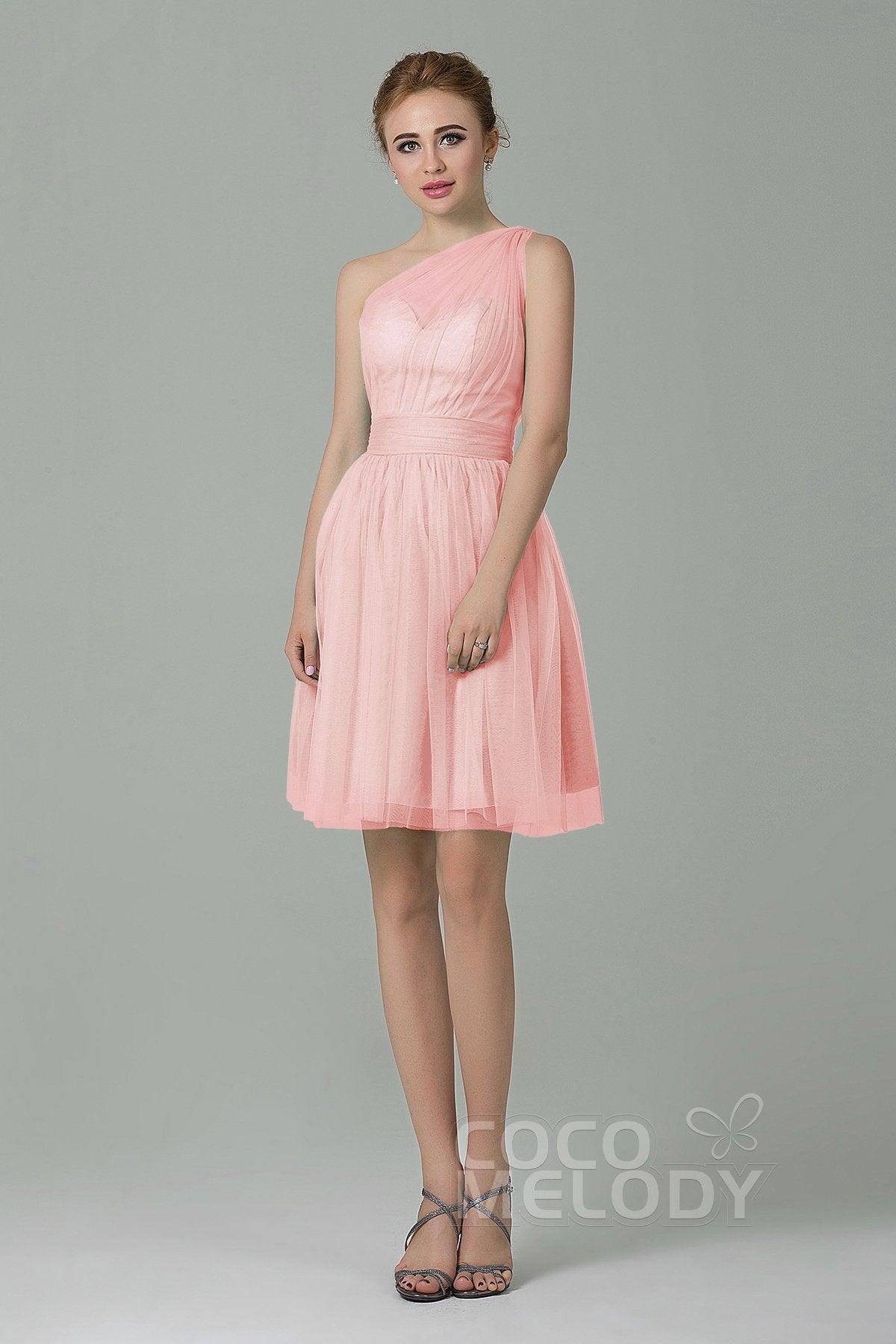 A-Line Short-Mini Tulle Bridesmaid Dress LOZM1503F - COCOMELODY