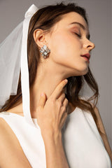 Alloy Wedding Earrings with Opal and Rhinestone HG18012 - COCOMELODY
