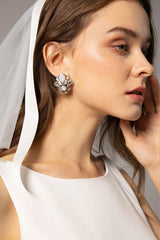 Alloy Wedding Earrings with Opal and Rhinestone HG18012 - COCOMELODY