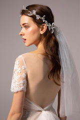 Alloy Headbands with Beads and Tulle CH0327 - COCOMELODY