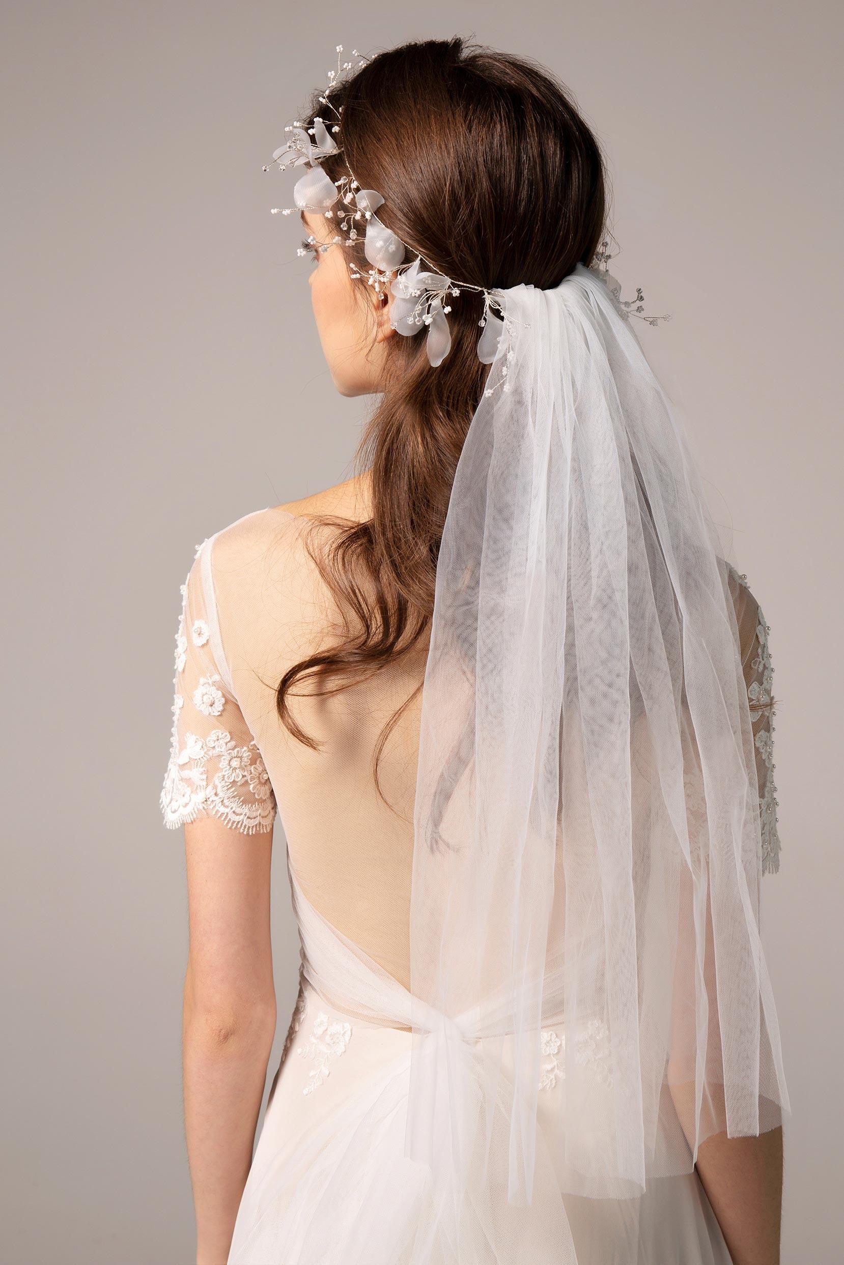 Alloy Headbands with Beads and Tulle CH0327 - COCOMELODY