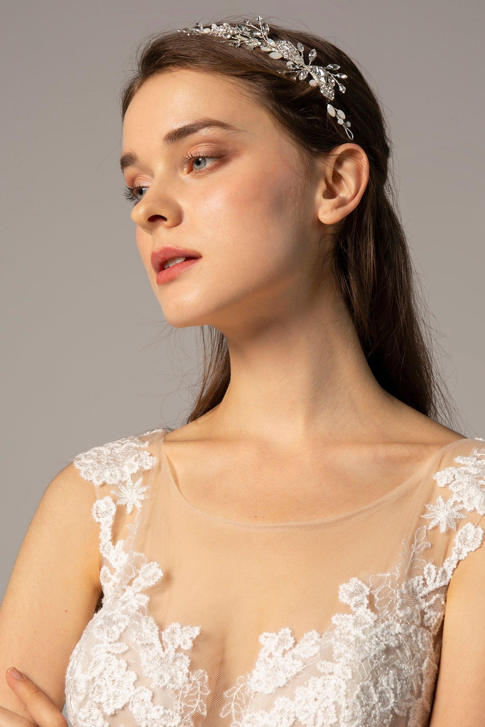 Alloy Headpieces with Rhinestone and Opal CH0274 - COCOMELODY