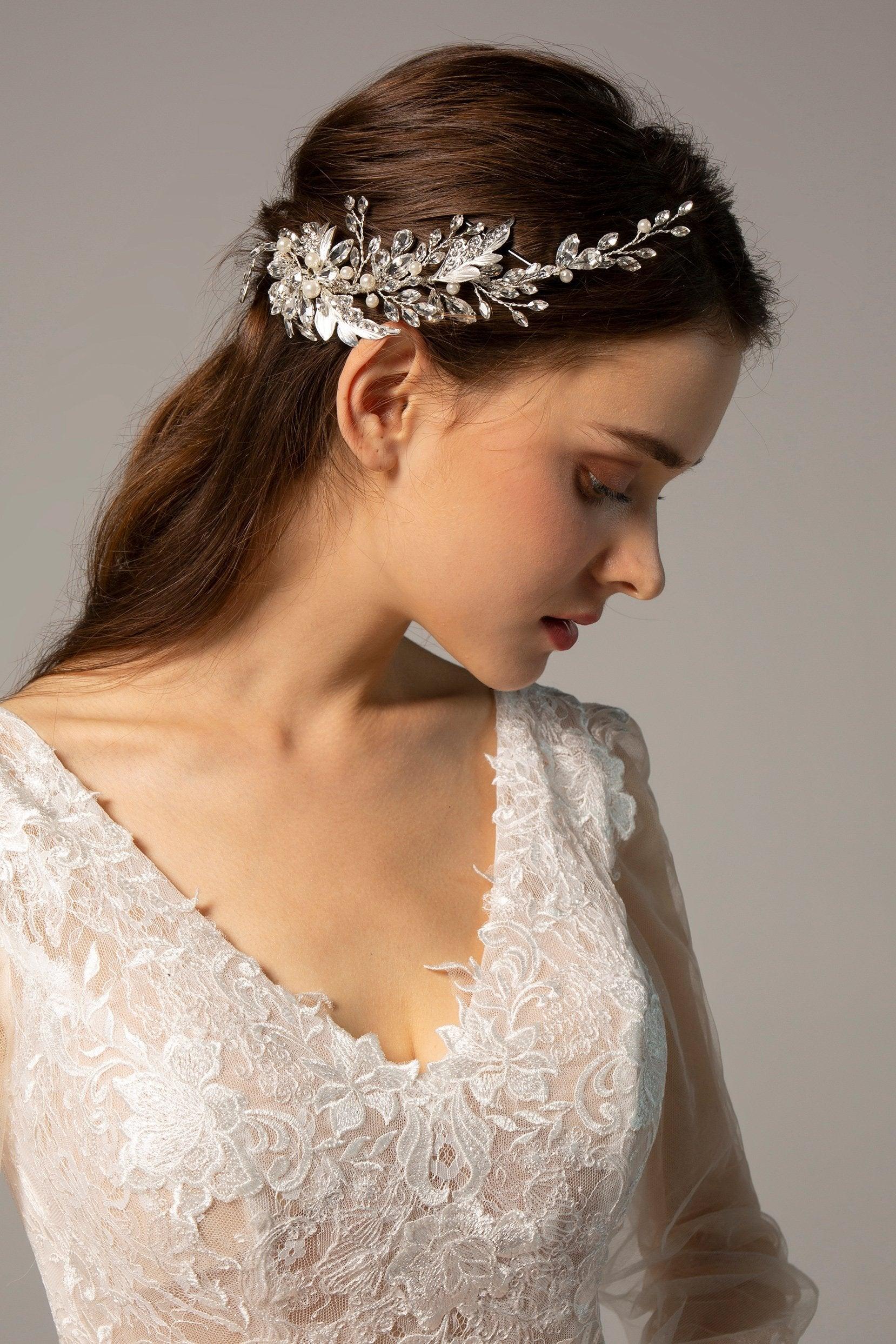 Alloy Headpieces with Imitation Pearl and Rhinestone CH0272 - COCOMELODY