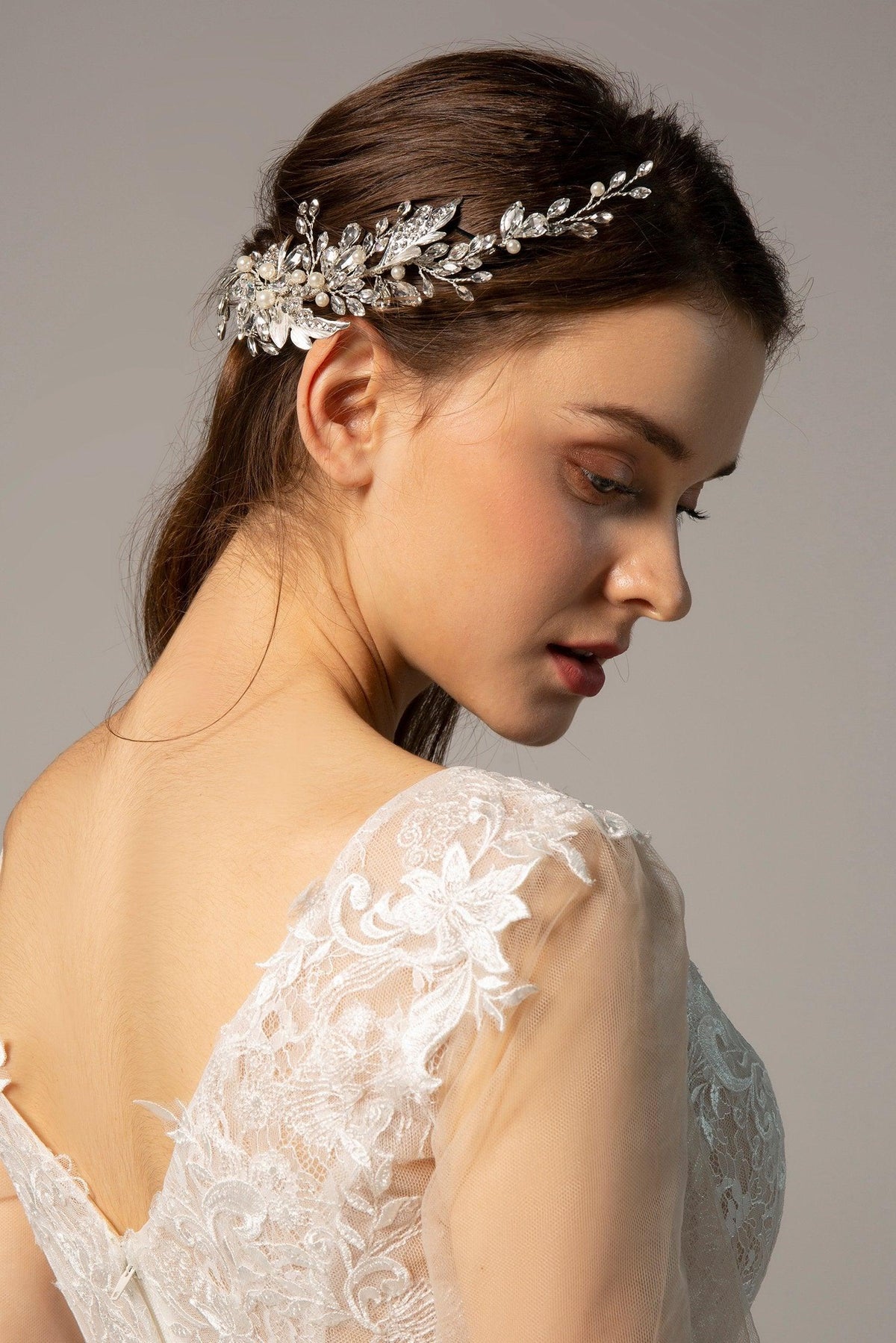 Alloy Headpieces with Imitation Pearl and Rhinestone CH0272 - COCOMELODY