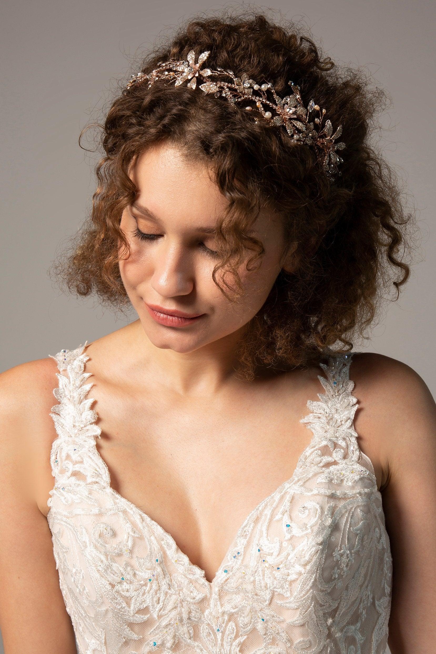 Alloy Headpieces with Pearl and Rhinestone CH0273 - COCOMELODY