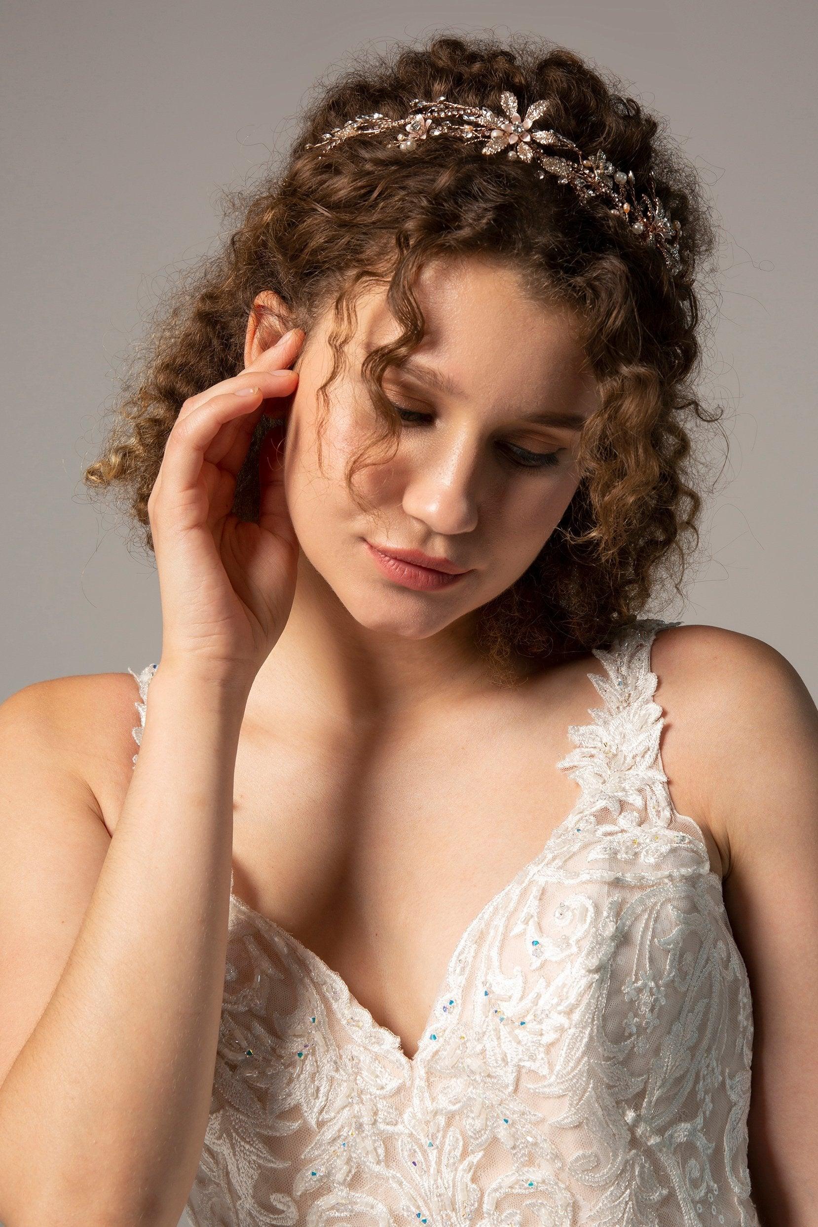 Alloy Headpieces with Pearl and Rhinestone CH0273 - COCOMELODY
