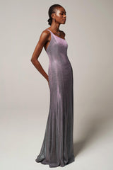 Sheath-Column Floor Length Gold Dusting Fabric Dress CS0241 - COCOMELODY