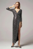 Sheath-Column Ankle Length Sequined Dress CS0266 - COCOMELODY