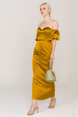 Sheath Ankle Length Luxe Satin Dress CS0306 - COCOMELODY