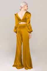 Two-Piece Floor Length Luxe Satin Dress CS0308 - COCOMELODY