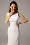 Trumpet-Mermaid Court Train Stretch Satin Wedding Dress CW2363 - COCOMELODY