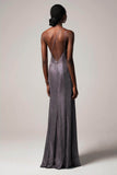 Sheath-Column Floor Length Gold Dusting Fabric Dress CS0241 - COCOMELODY