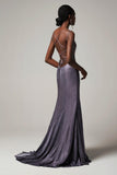 Sheath-Column Floor Length Gold Dusting Fabric Dress CS0263 - COCOMELODY