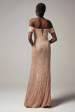 Sheath-Column Floor Length Sequined Dress CS0265 - COCOMELODY