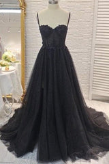 A-Line Sweep-Brush Train Tulle Prom Dress CS0439 - COCOMELODY