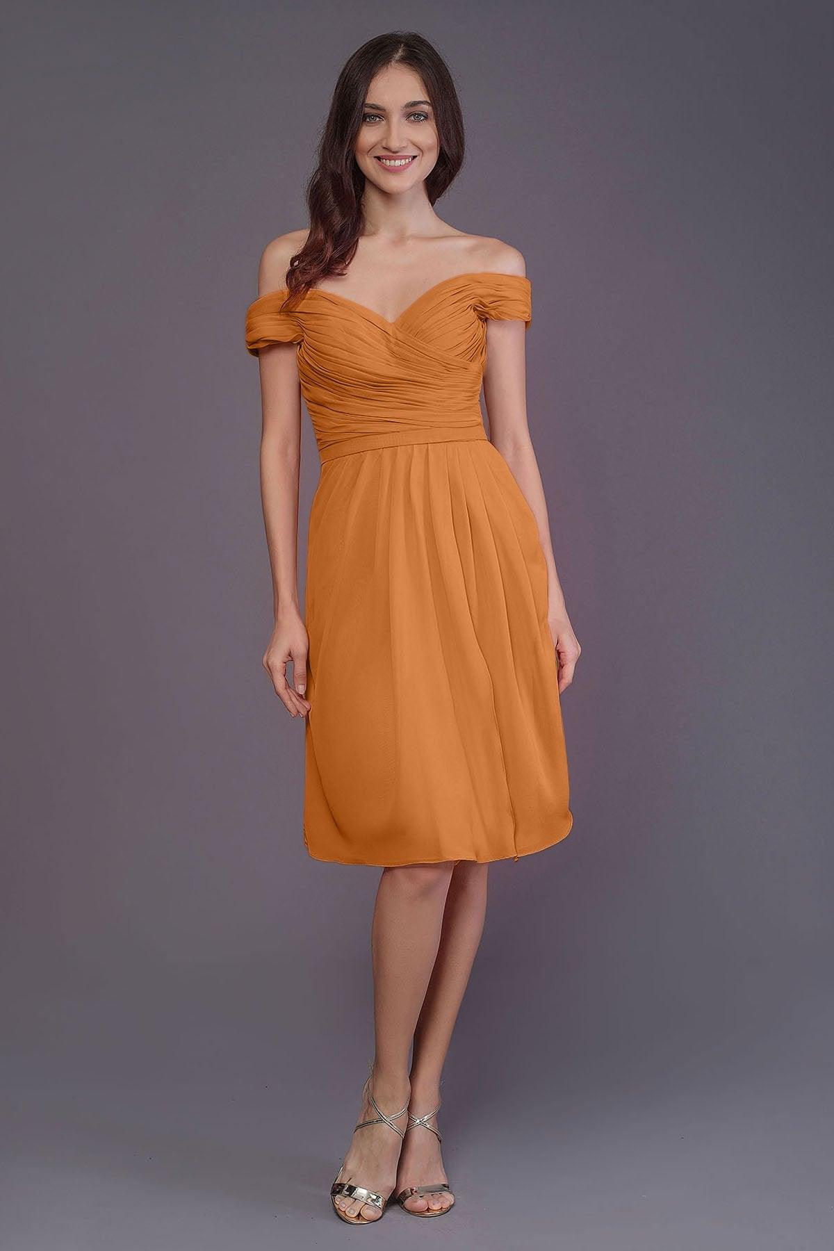 Sheath-Column Knee Length Short Bridesmaid Dress PR3485 - COCOMELODY
