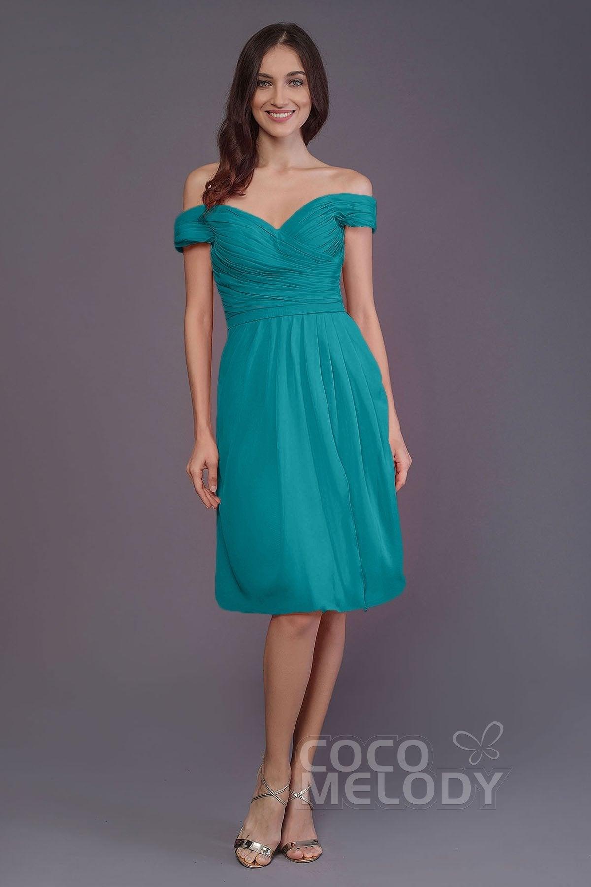 Sheath-Column Knee Length Short Bridesmaid Dress PR3485 - COCOMELODY