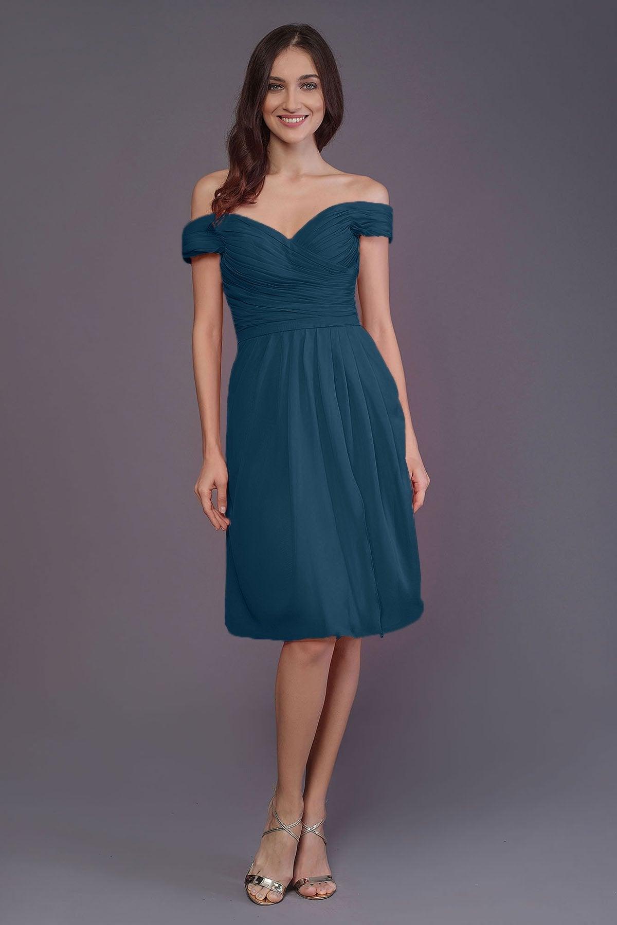 Sheath-Column Knee Length Short Bridesmaid Dress PR3485 - COCOMELODY