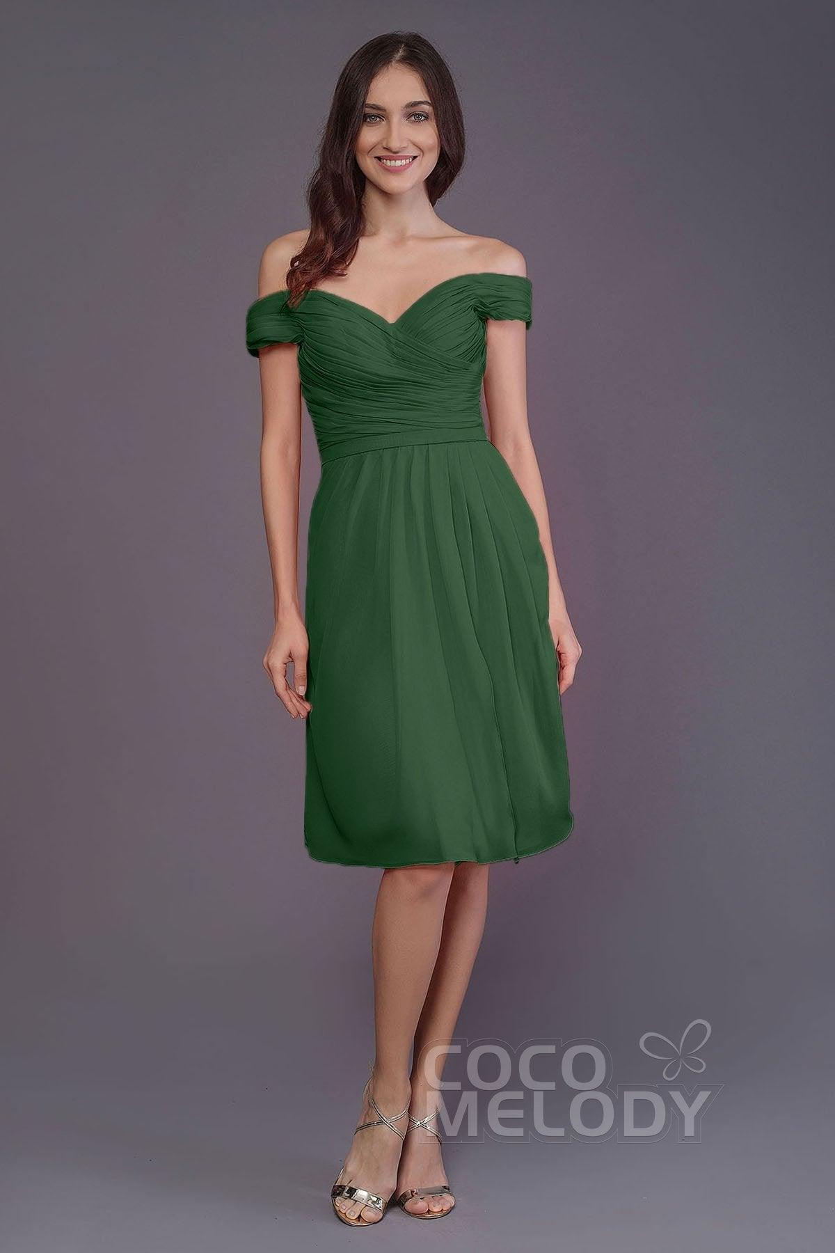 Sheath-Column Knee Length Short Bridesmaid Dress PR3485 - COCOMELODY