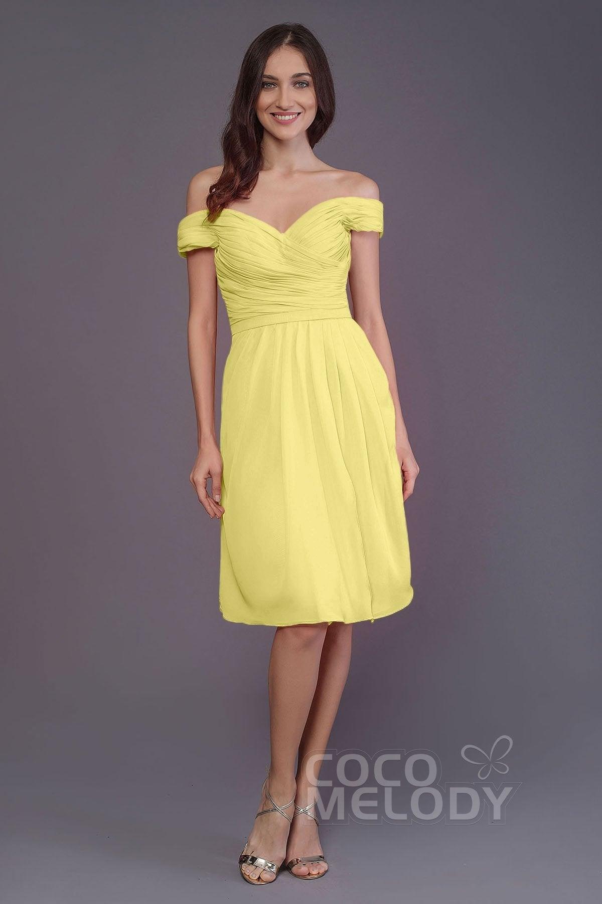 Sheath-Column Knee Length Short Bridesmaid Dress PR3485 - COCOMELODY