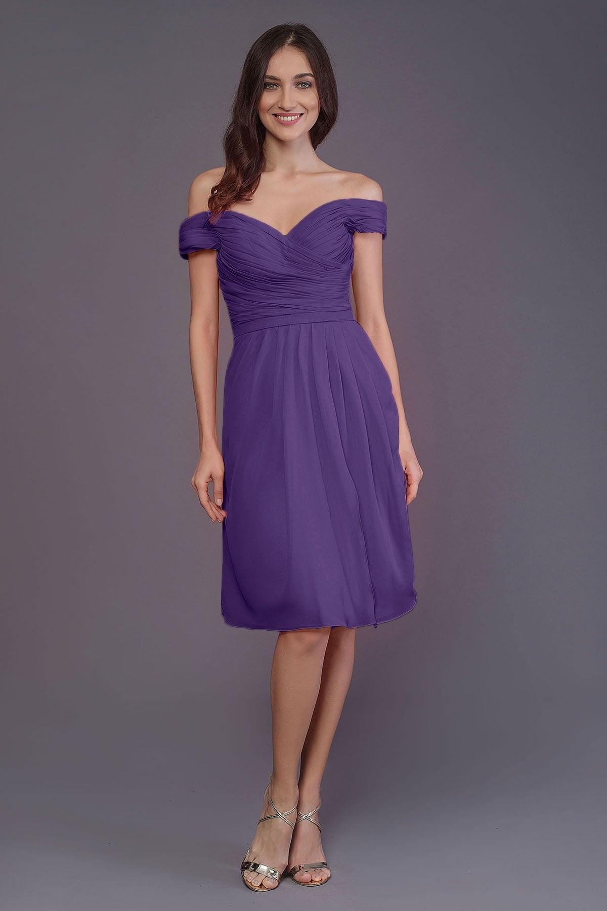 Sheath-Column Knee Length Short Bridesmaid Dress PR3485 - COCOMELODY