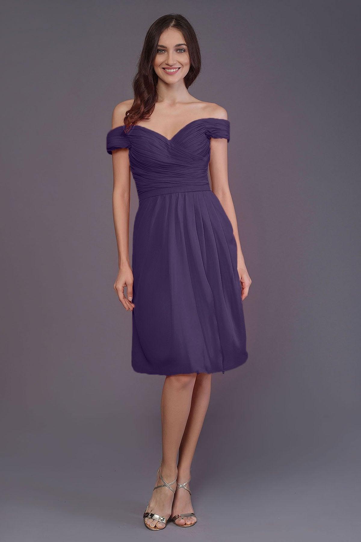 Sheath-Column Knee Length Short Bridesmaid Dress PR3485 - COCOMELODY