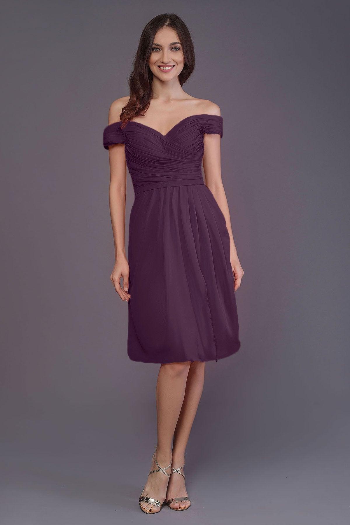 Sheath-Column Knee Length Short Bridesmaid Dress PR3485 - COCOMELODY