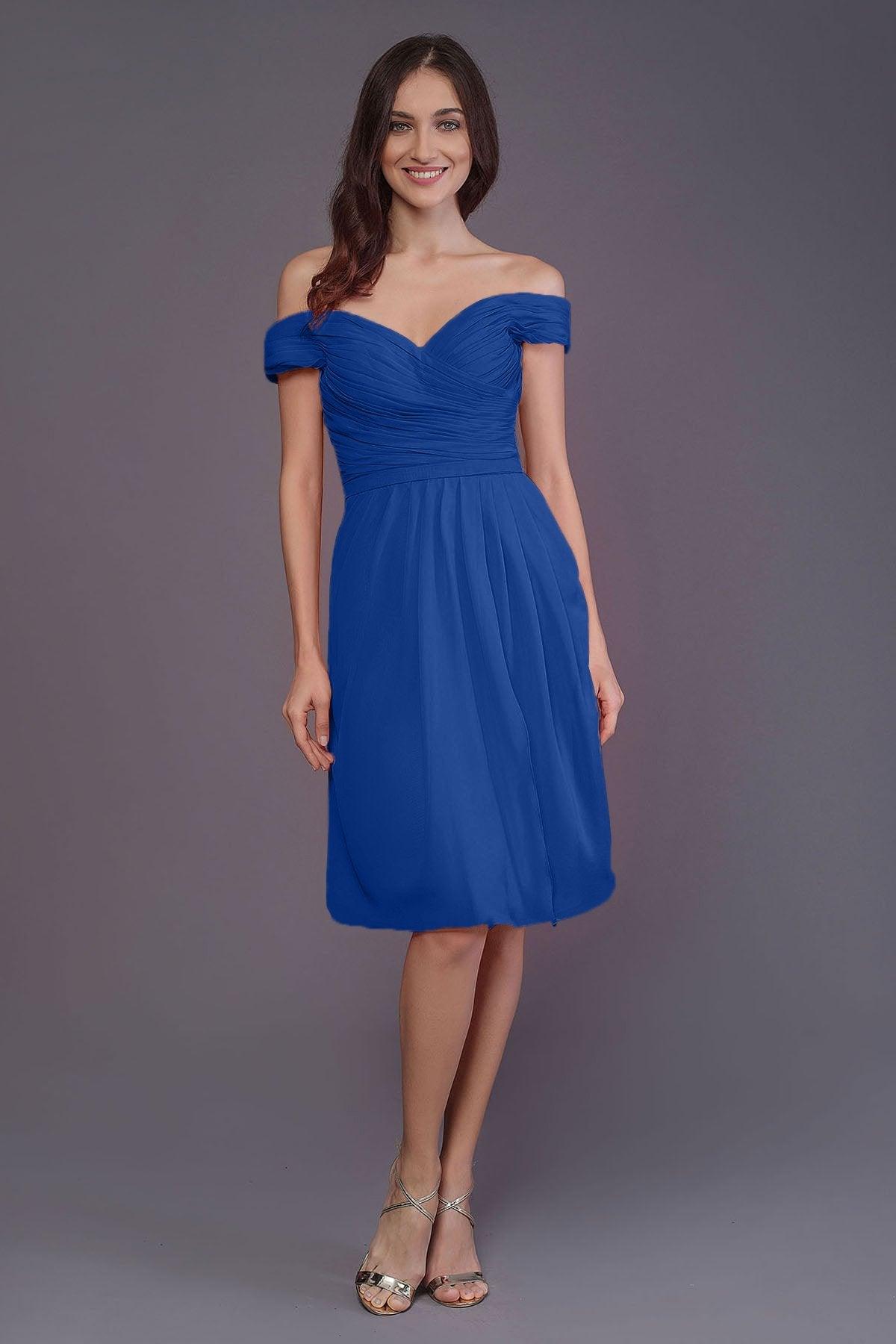 Sheath-Column Knee Length Short Bridesmaid Dress PR3485 - COCOMELODY