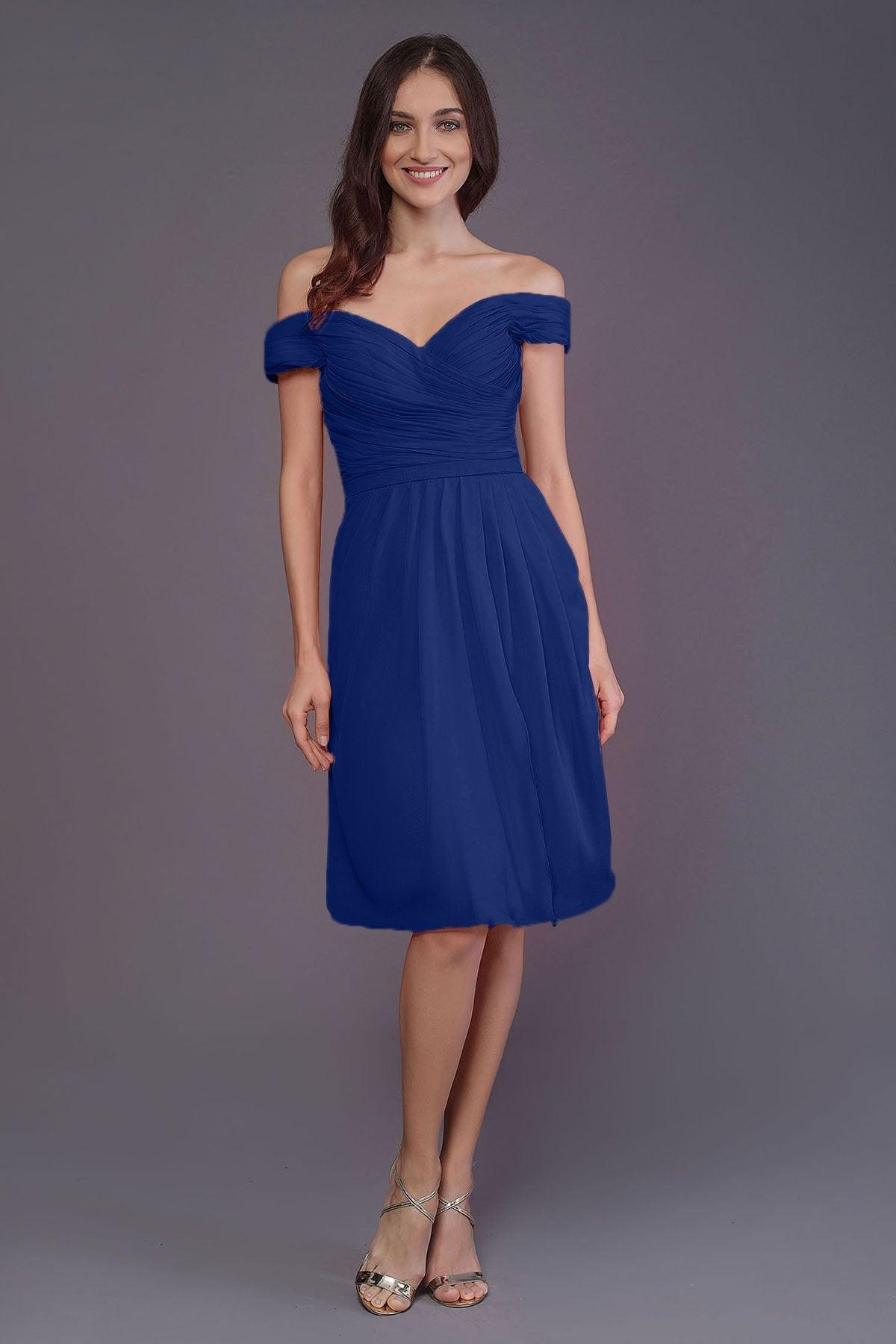 Sheath-Column Knee Length Short Bridesmaid Dress PR3485 - COCOMELODY