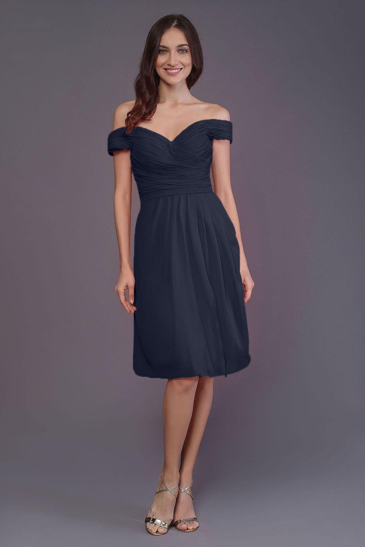 Sheath-Column Knee Length Short Bridesmaid Dress PR3485 - COCOMELODY