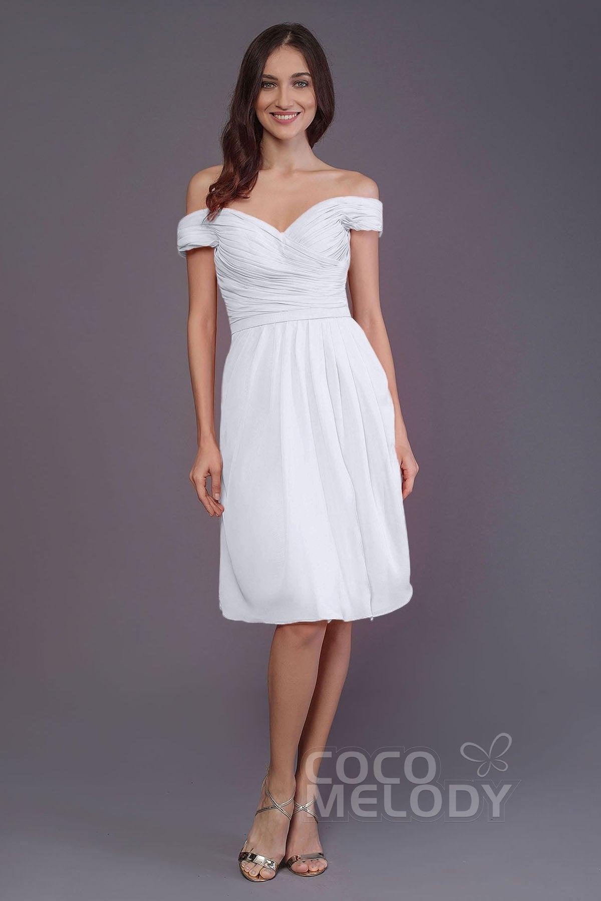 Sheath-Column Knee Length Short Bridesmaid Dress PR3485 - COCOMELODY