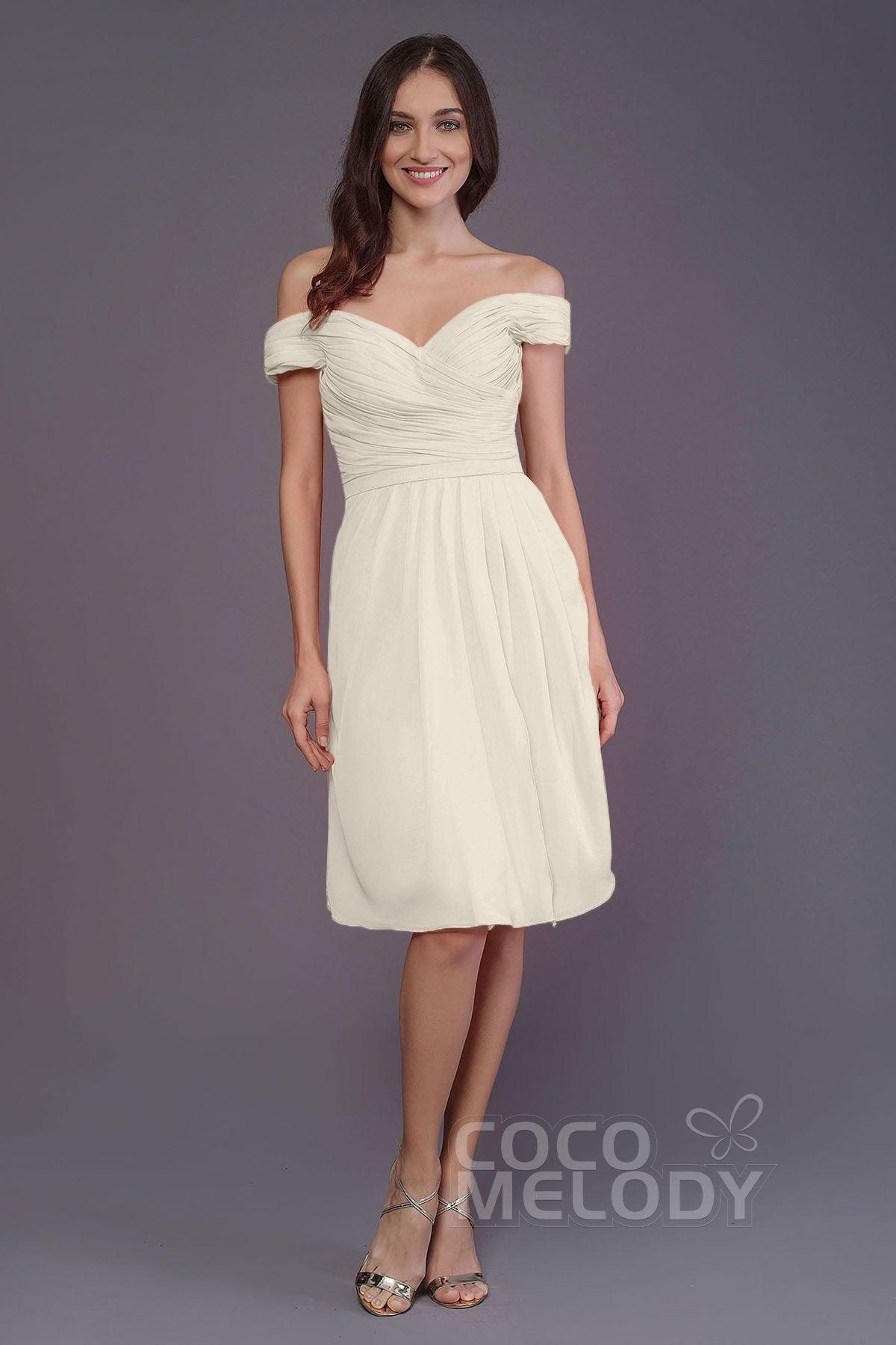 Sheath-Column Knee Length Short Bridesmaid Dress PR3485 - COCOMELODY