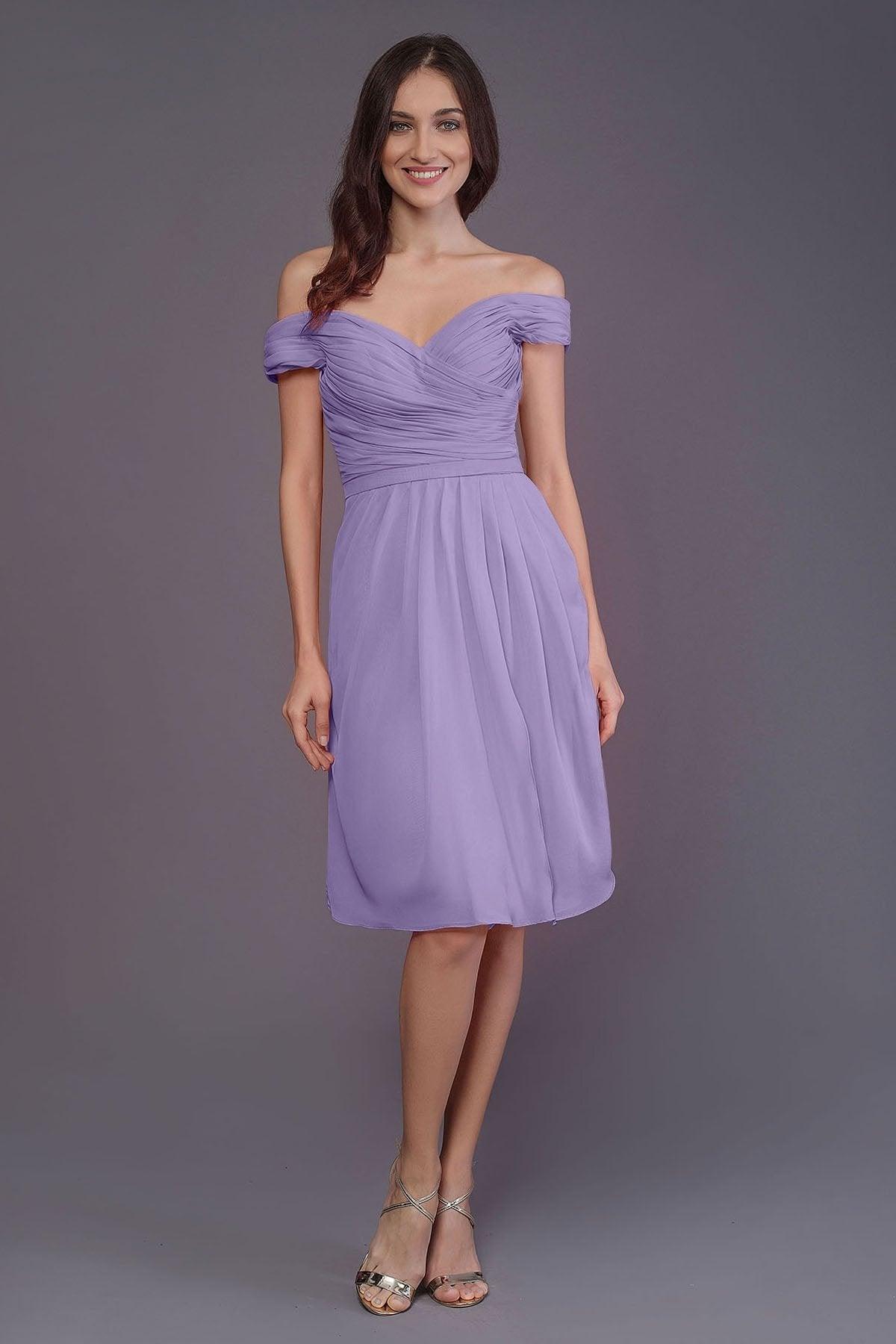 Sheath-Column Knee Length Short Bridesmaid Dress PR3485 - COCOMELODY