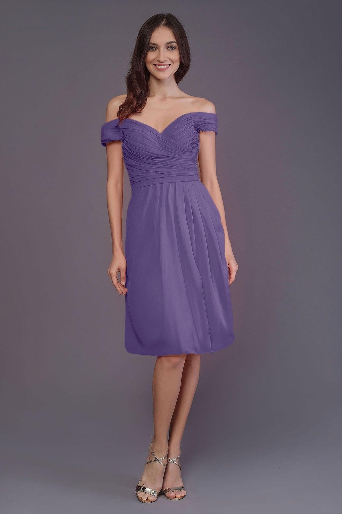 Sheath-Column Knee Length Short Bridesmaid Dress PR3485 - COCOMELODY