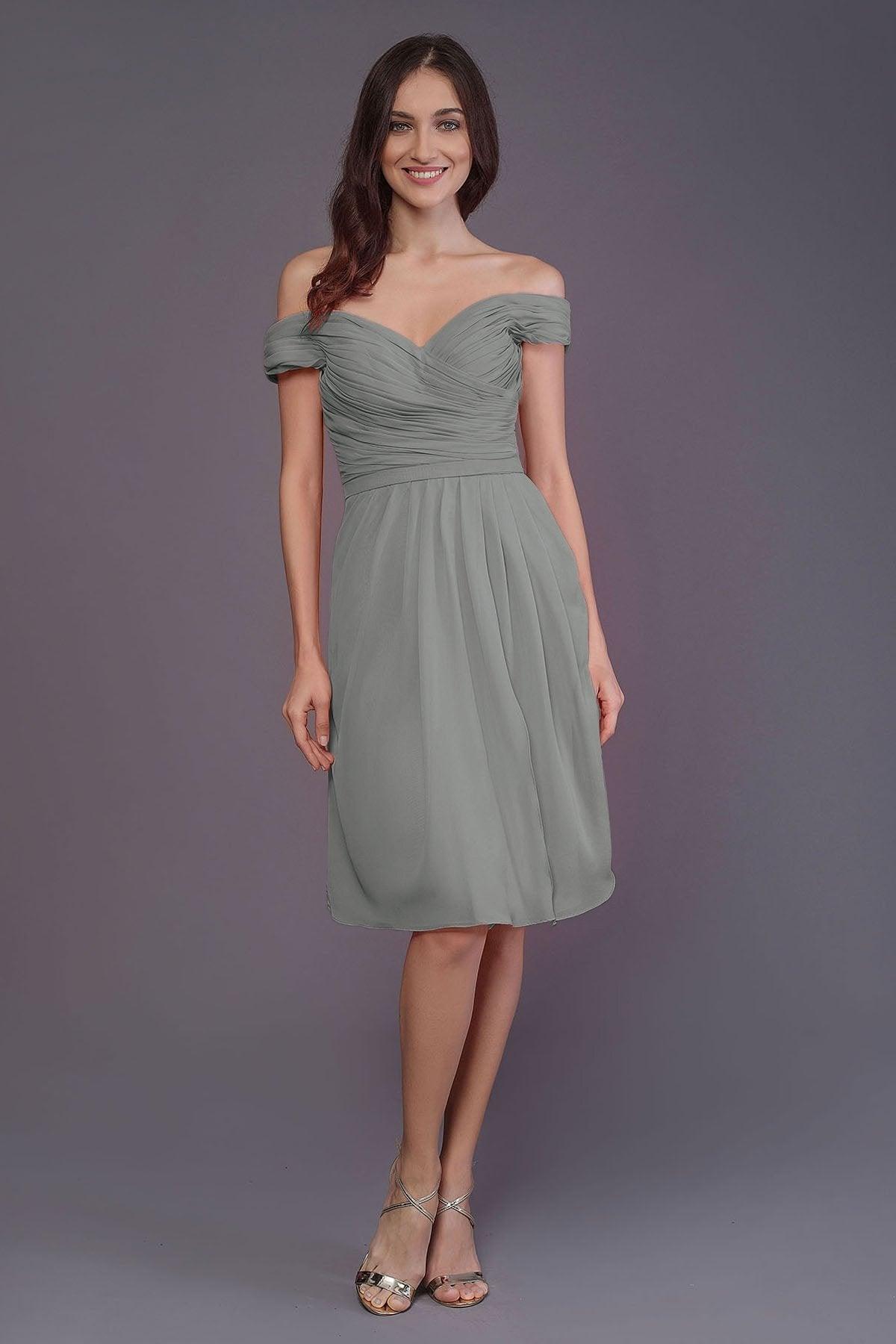 Sheath-Column Knee Length Short Bridesmaid Dress PR3485 - COCOMELODY