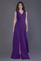 Sheath-Column Floor Length Chiffon Bridesmaid Dress PR3499CR - COCOMELODY