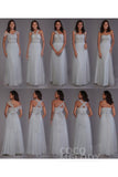 Sheath-Column Floor Length Tulle Bridesmaid Dress PR3502 - COCOMELODY