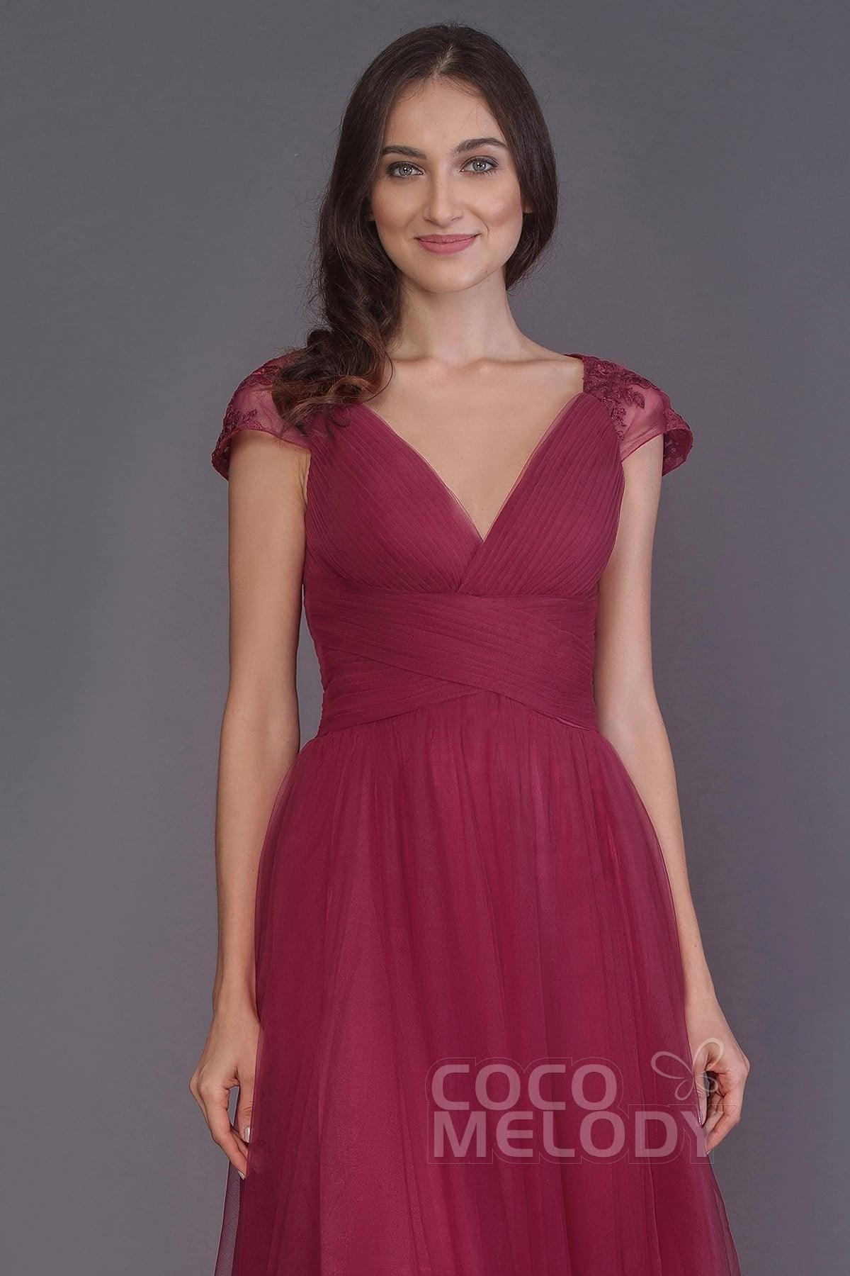 A-Line Knee Length Tulle Bridesmaid Dress PR3515CR - COCOMELODY