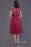 A-Line Knee Length Tulle Bridesmaid Dress PR3515CR - COCOMELODY